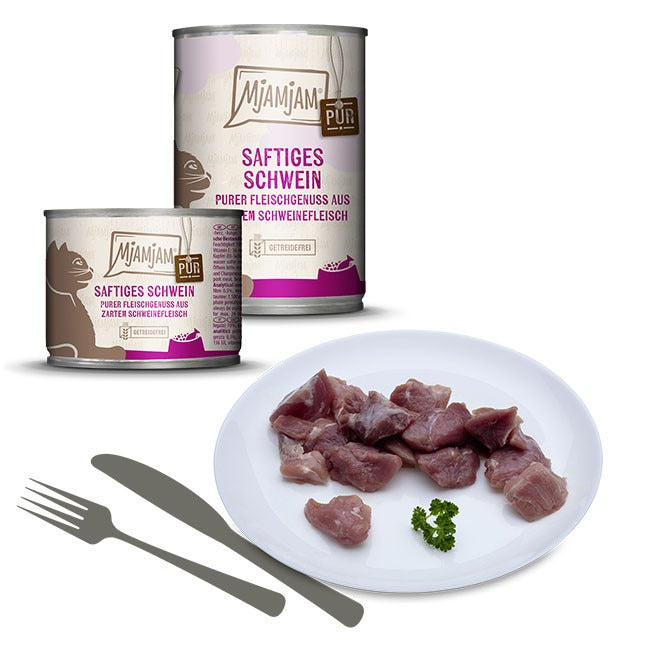 MjAMJAM Nourriture humide pure pour chat au porc 200 g