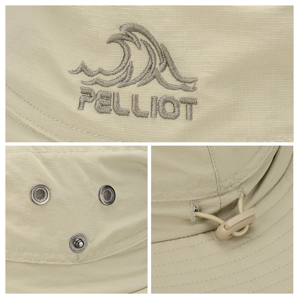 PELLIOT Casquette de pêche de plein air Unisexe Voyage Camping Étanche Durable - Khaki