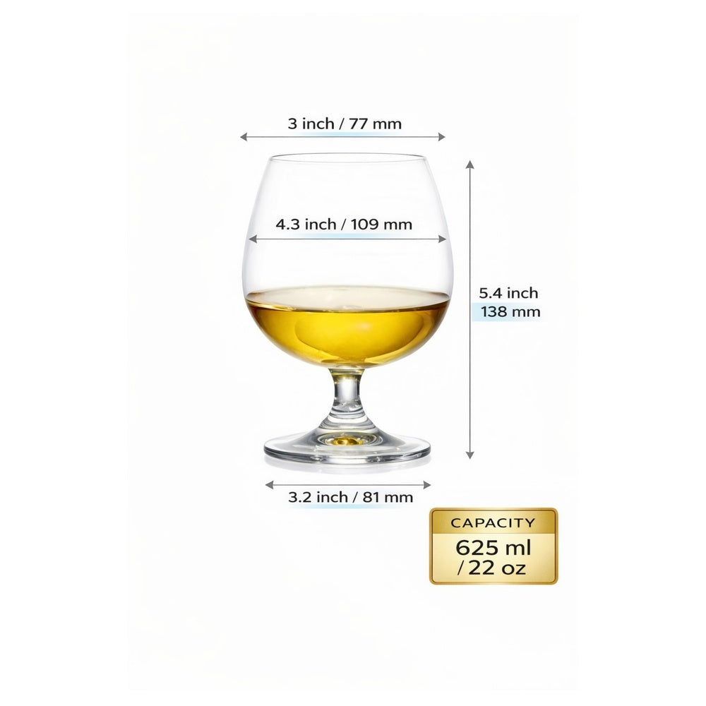 Oriental Essentials Lot de 2 verres à vin courts, bols larges, 10,9 x 10,9 x 13,8 cm, 625 ml, pour vin blanc, eau et jus