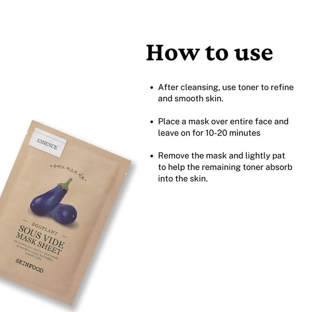 SKINFOOD Masque en Tissu Sous Vide Aubergine (Type Essence) 22 g