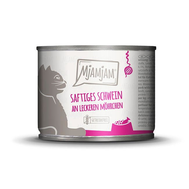 MjAMJAM Nourriture humide pour chat porc carotte 200 g