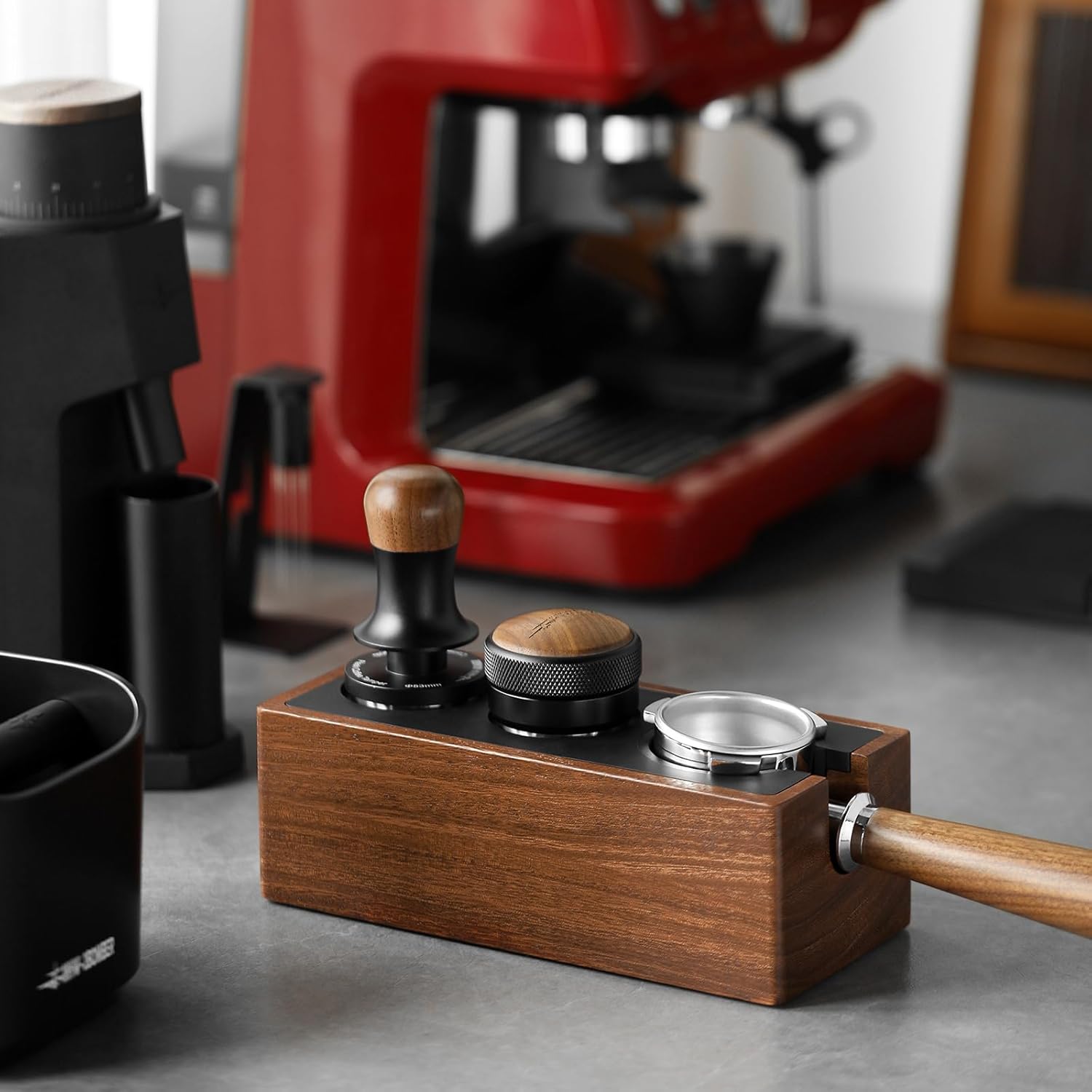 MHW-3BOMBER Distributeur de café 58,35 mm, outil de distribution d'espresso, niveleur d'espresso à hauteur réglable, 58 mm, base en acier inoxydable en coin, modèle : T5270L4