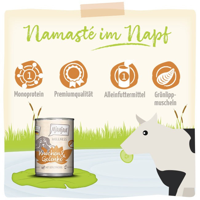 MjAMjAM [Peut être servi frais pour l’été] Nourriture humide pour chien bœuf bien-être 400 g