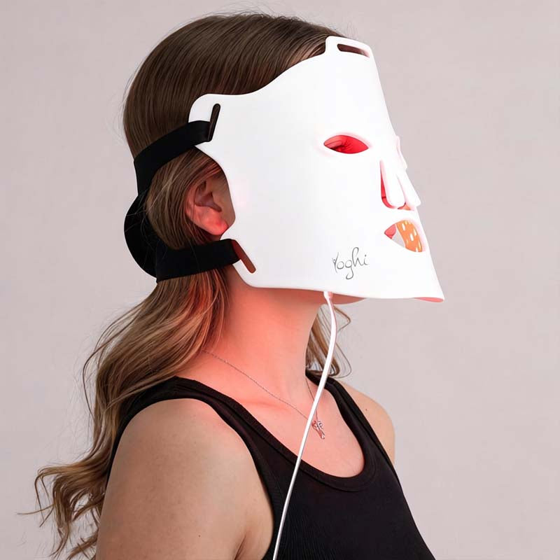 Yoghi Lune de Soie - Masque de Luminothérapie LED Visage 122 LEDs, 4 Modes de Lumière, Rechargeable USB-C
