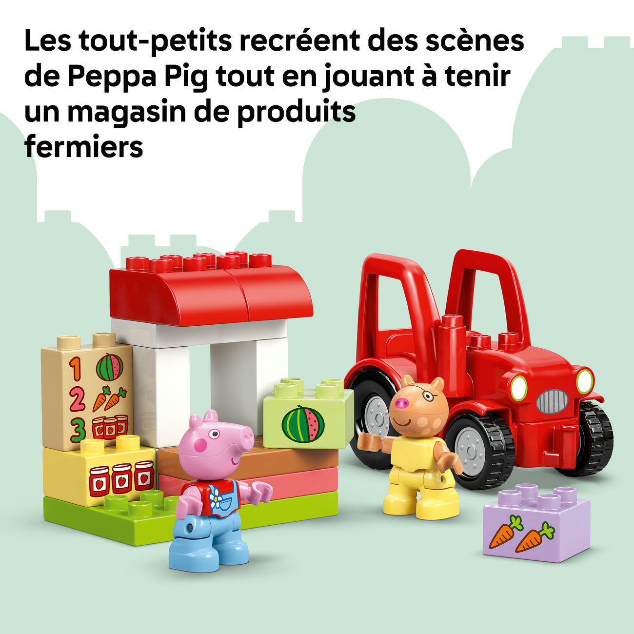 LEGO DUPLO Tracteur et stand de marché de Peppa Pig 10468 Set de jouets de construction pour tout-petits