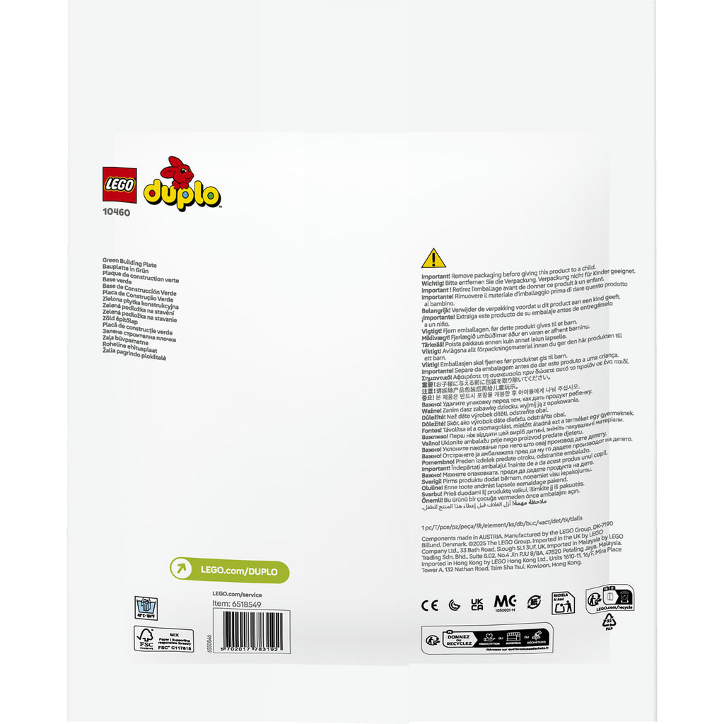 LEGO DUPLO Classic 10460 Pack de Plaques de Construction Vertes