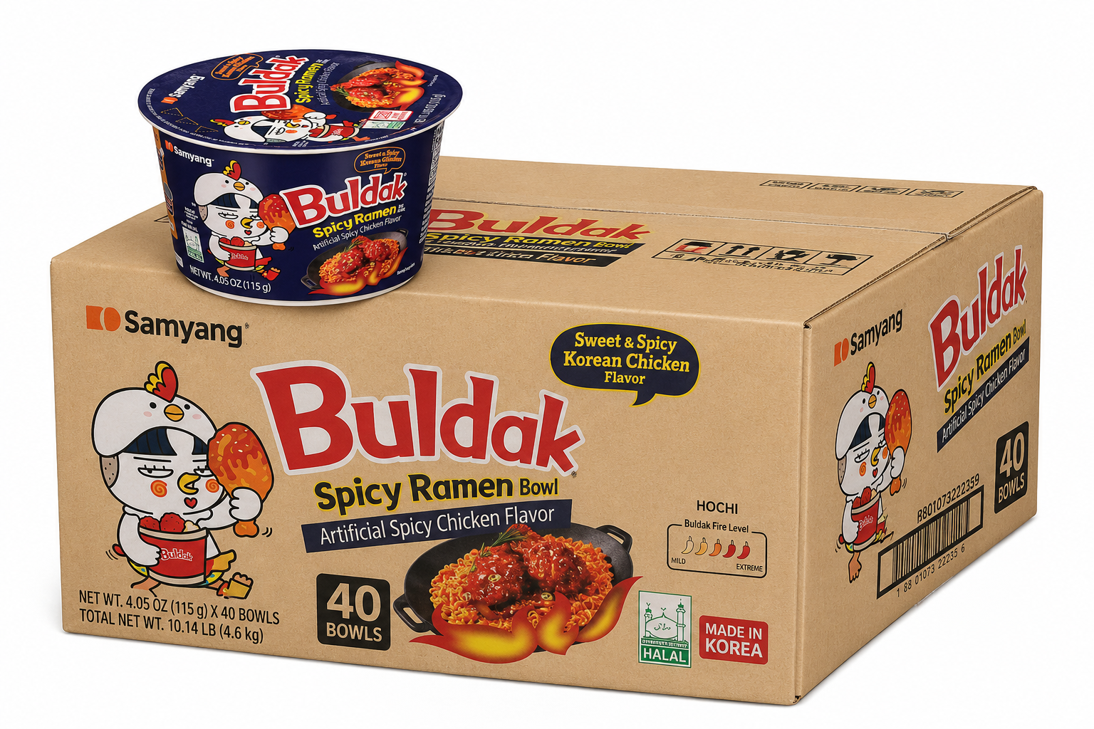 Samyang Ramen Bol (saveur poulet frit coréen sucré et épicé) 140 g x 5 x 8 (boîte)