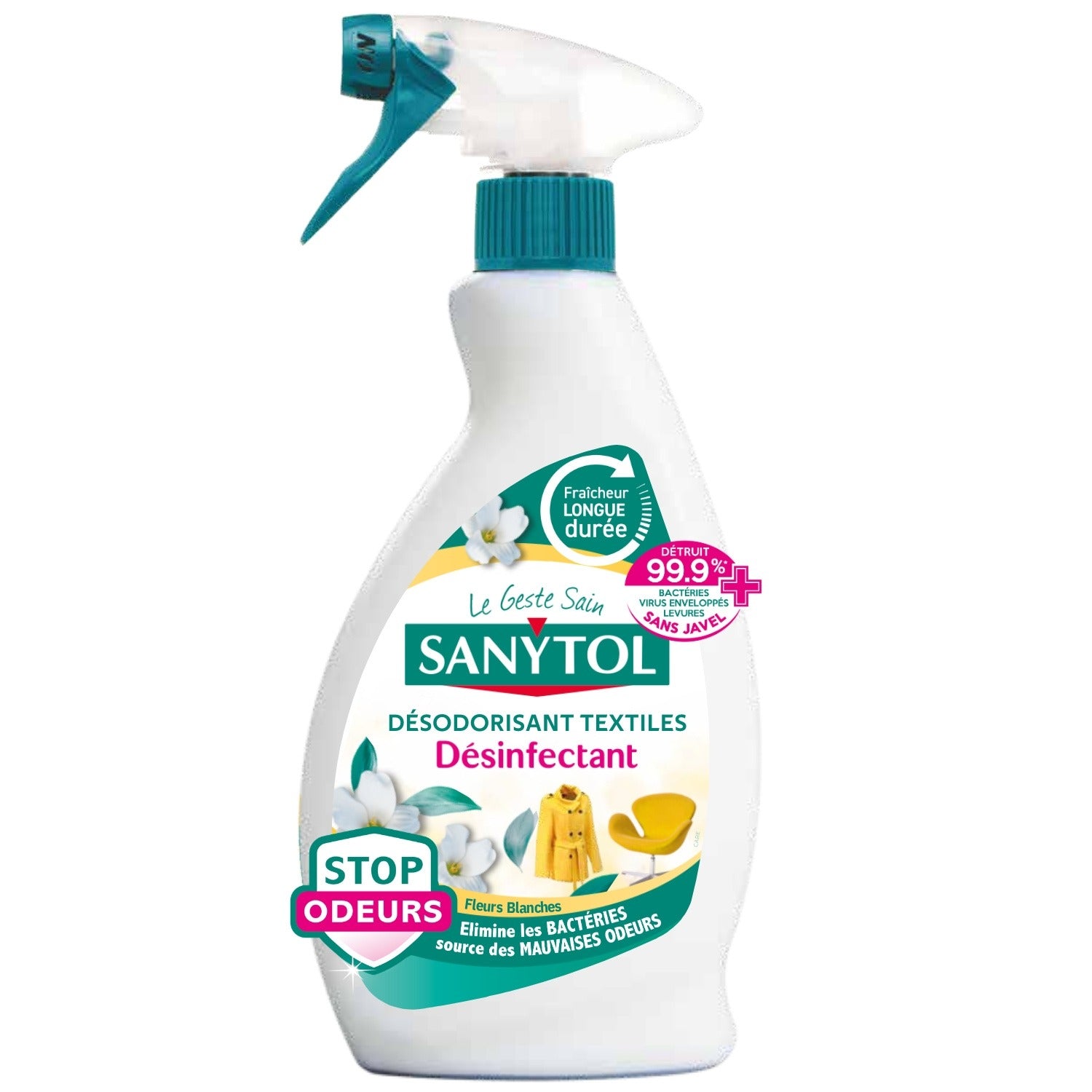 SANYTOL Désinfectant Désodorisant Textiles Anti-Odeurs Eucalyptus 500ml