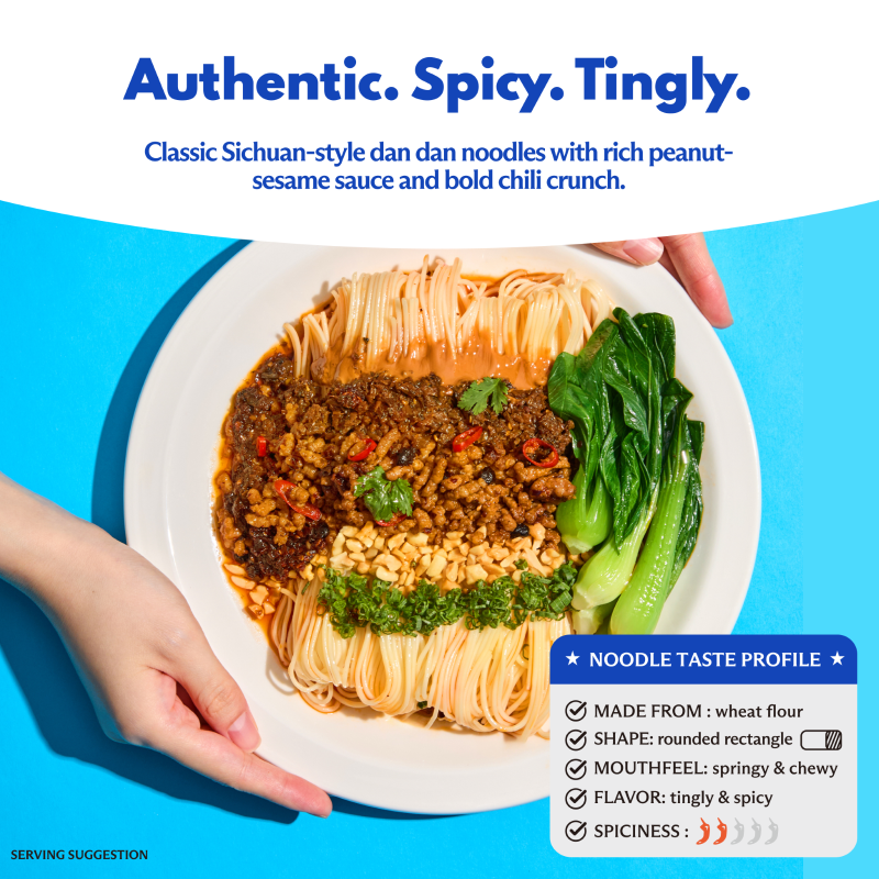 NOODEELOONG Nouilles Dan Dan du Sichuan classiques, Saveur épicée et picotante 242 g