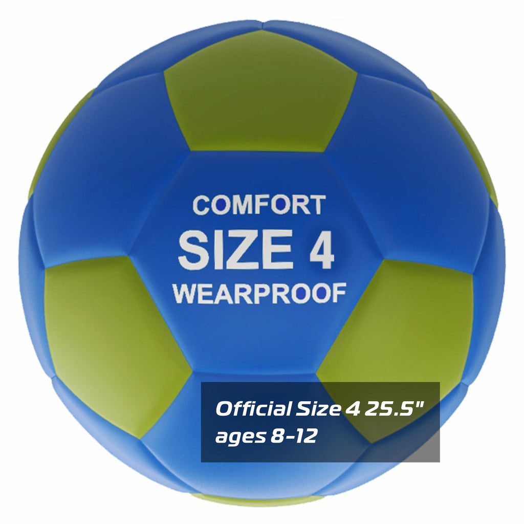 LONGSAIL Ballon de football en caoutchouc haute qualité bleu/vert - Taille 4
