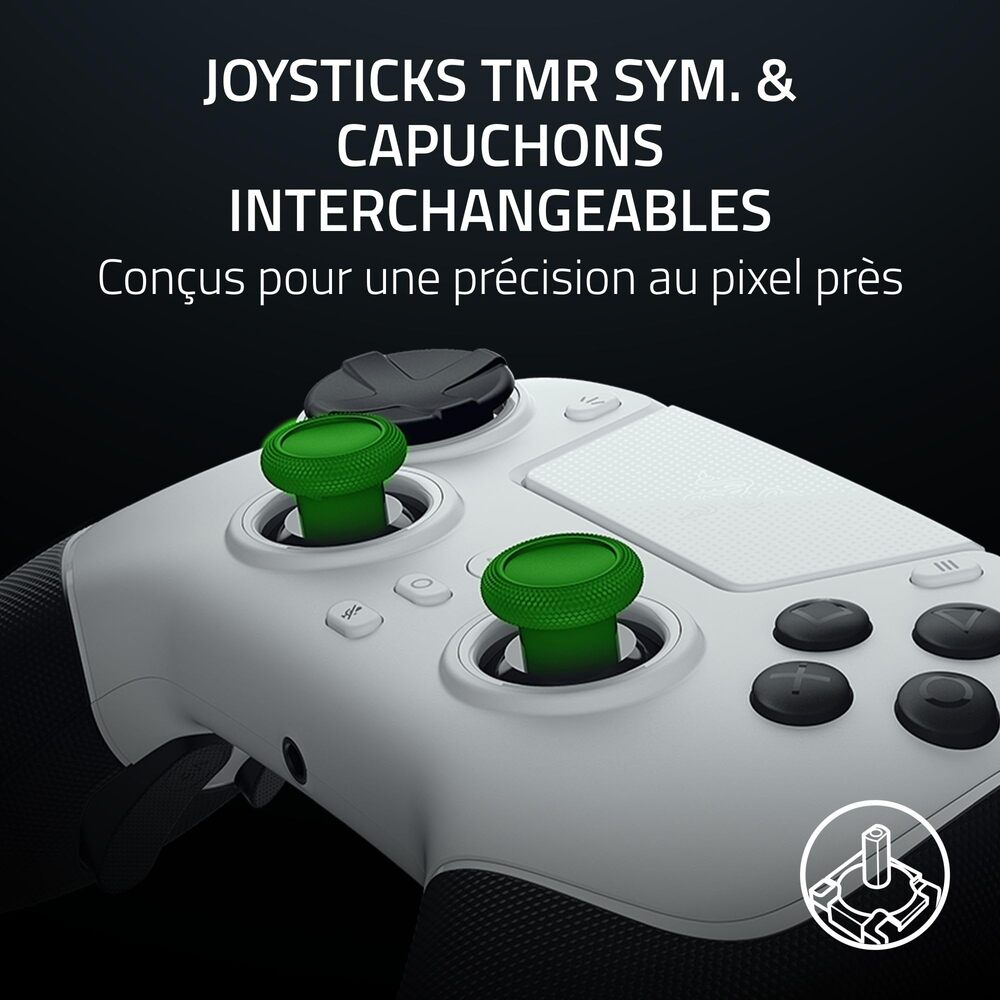 Razer Raiju V3 Pro Manette eSport sans fil - PS5 & PC - Blanc