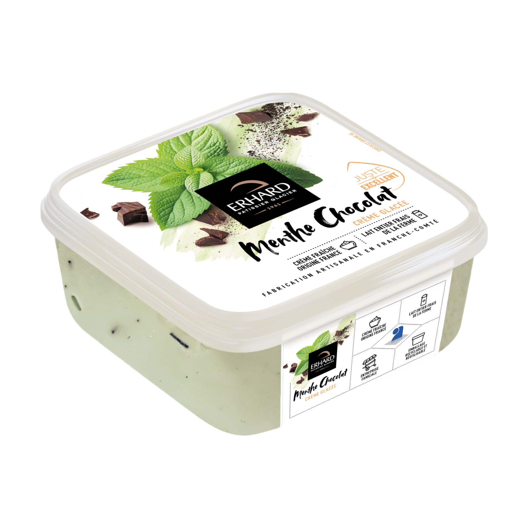 Erhard Crème glacée menthe chocolat - 450 g