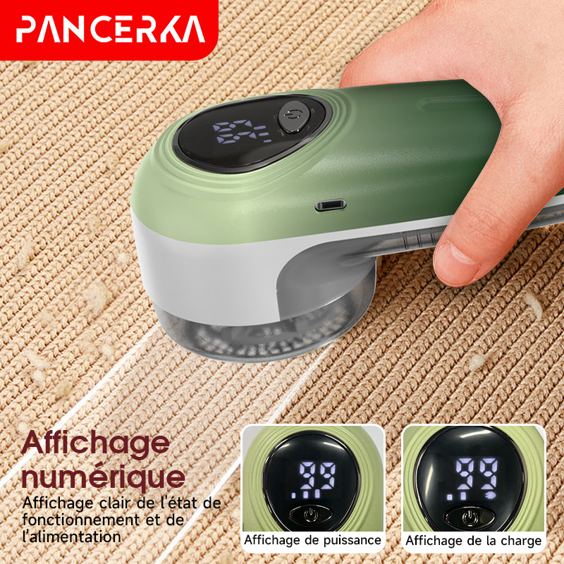PANCERKA Rasoir électrique anti-bouloches Batterie 500 mAh, moteur rapide 7500 RPM, retire-peluches de précision à 6 lames, boîtier ABS givré + peint, portable pour vêtements