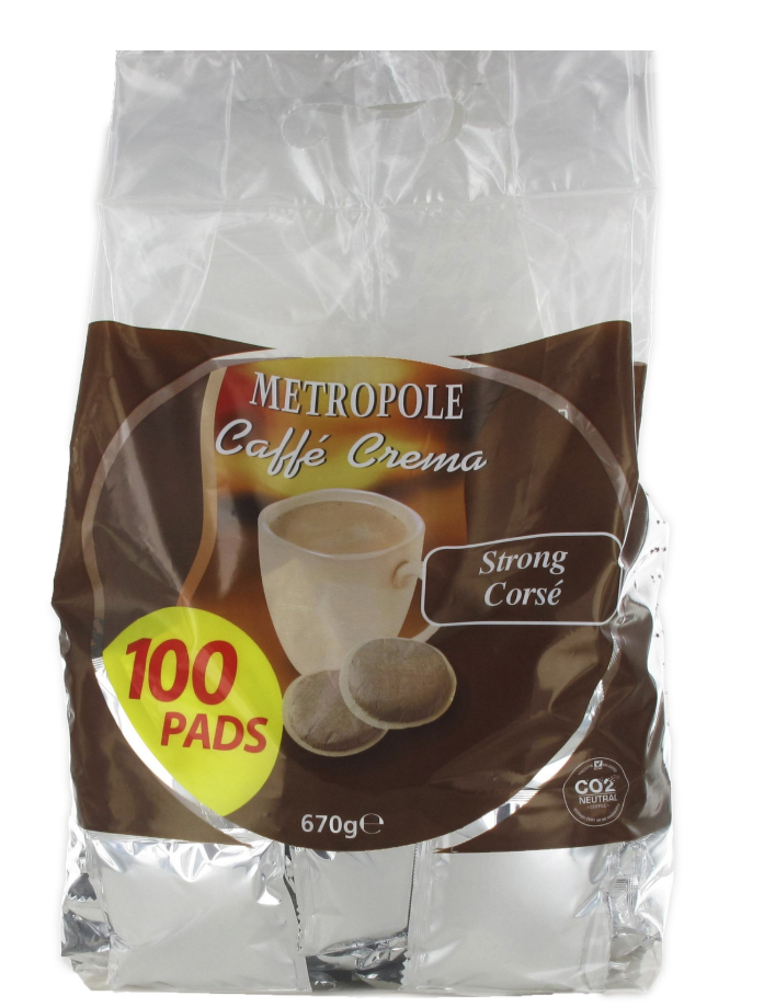 METROPOLE Dosettes de Café Senseo Corsé x100