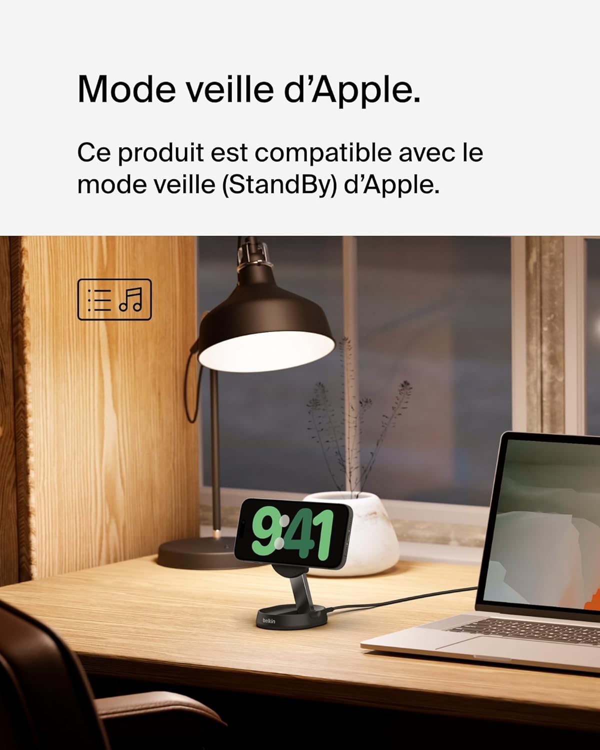 Belkin BoostCharge Pro Chargeur Sans Fil Magnétique et Pliable, Chargeur Magnétique Qi2 15W, Chargeur à Induction Compatible MagSafe pour iPhone 16/15/14, AirPods, Adaptateur Secteur 20W Inclus - Noir