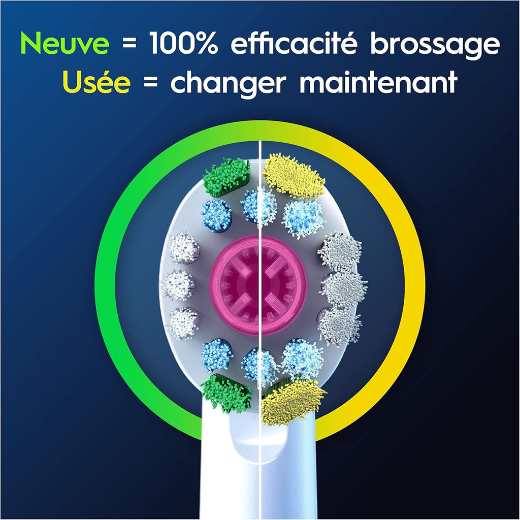 Oral-B Pro 3D White EB18-4 - Brossettes de Rechange pour Brosse à Dents Électrique - Pack de 4