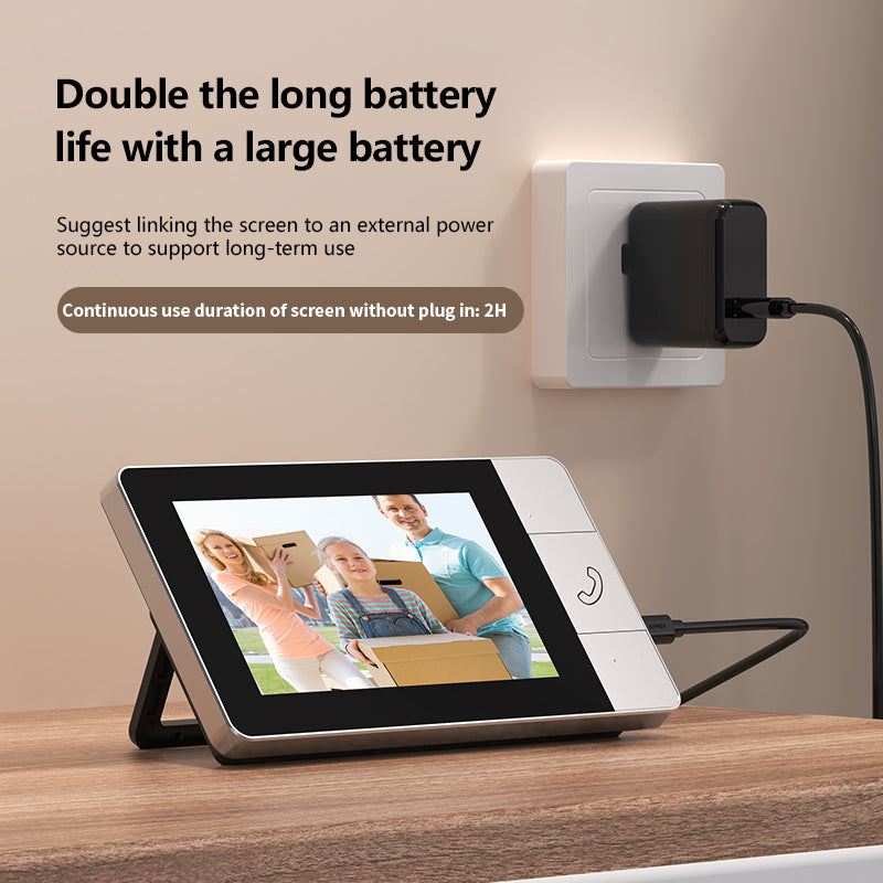 Verbex NT601A Sonnette vidéo, Sonnette connectée, Caméra de surveillance domestique, Ne nécessite pas le Wi-Fi pour la réception, Utilisable avec enregistrement vidéo et longue autonomie