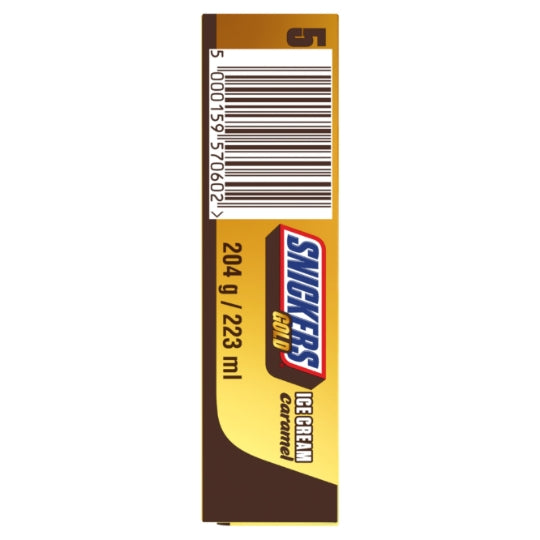 Snickers Barres de Glace Chocolat Caramel et Cacahuète – 5 Barres 204 g