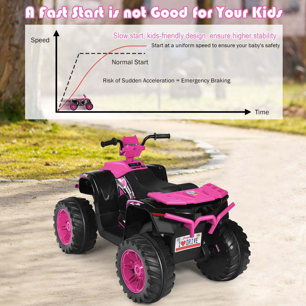 Quad électrique pour enfants, avec batterie et éclairage LED