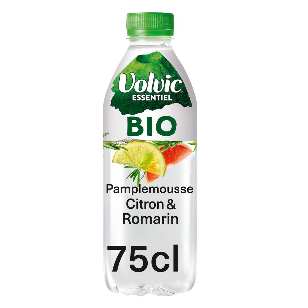 Volvic Eau aromatisée citron pamplemousse romarin bio 75 cl