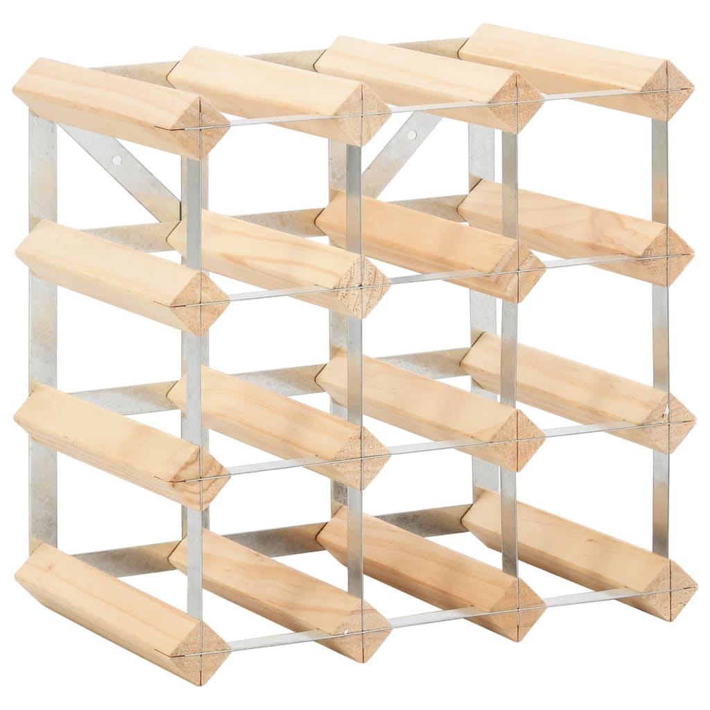Casier à vin combiné autoportant en bois et acier galvanisé à 3×3 compartiments pour 12 bouteilles, adapté au bar de maison et à la cuisine