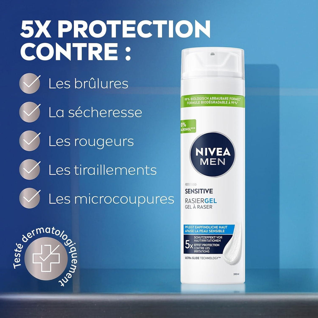 NIVEA MEN Sensitive Visage Gel à Raser 200ml