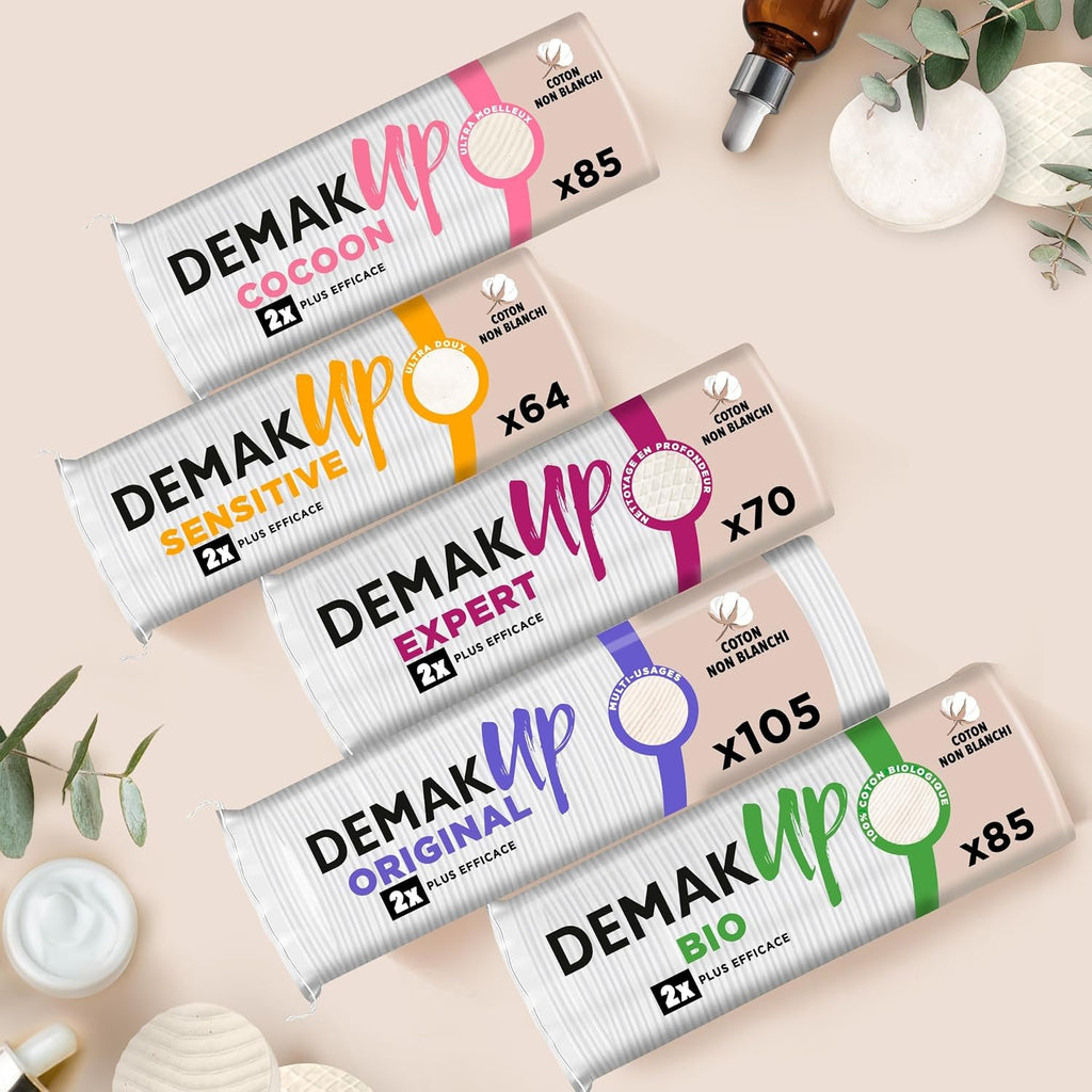 Demak'Up Sensitive Disques de Coton Ronds 64 pcs (Lot de 64 Pièces)