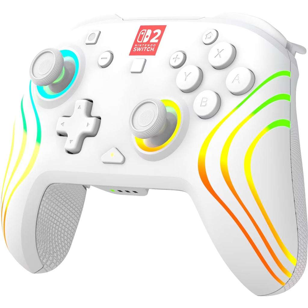 Turtle Beach Afterglow Wave Manette sans Fil (Bluetooth) RGB - Joysticks TMR, 8 Zones RGB, Batterie 20h, Bouton C pour GameChat, 2 Boutons Programmables - Nintendo Switch 2, Switch