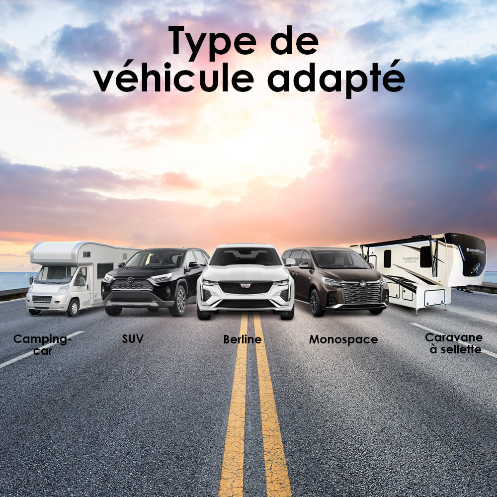 Tymate Système de surveillance de la pression des pneus pour camping-car, Moniteur solaire de pression des pneus avec 4 capteurs, 0 à 87 PSI, 6 modes d’alarme, Répéteur