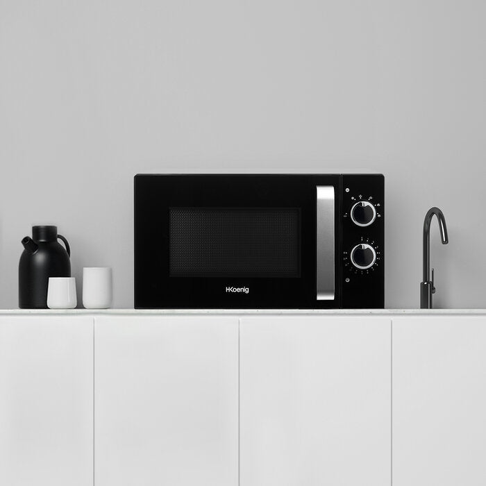 Hkoenig VIO8 Micro-ondes en pose libre - 700 W - Noir et acier inoxydable - 20 L