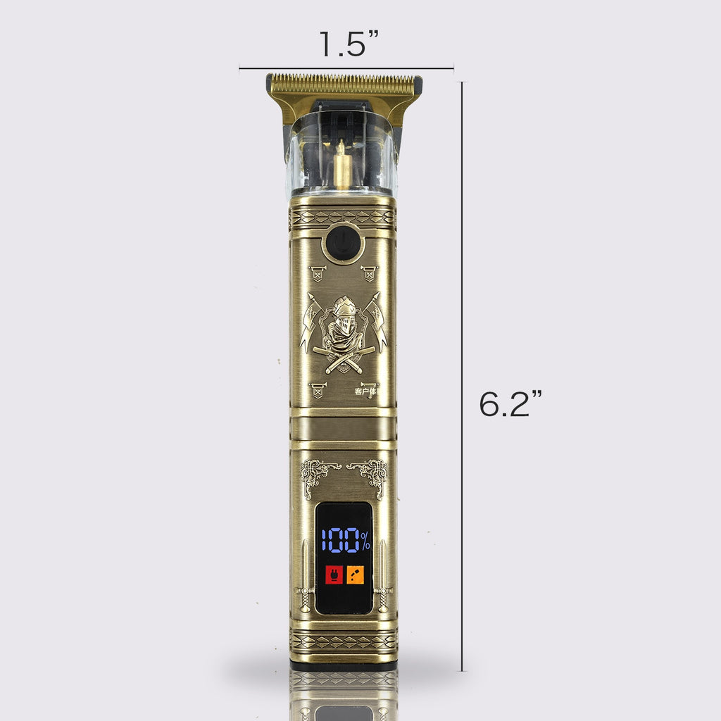 DSP Kit tout-en-un de mini-tondeuse à cheveux professionnelle, Tondeuse à cheveux sans fil rechargeable par USB avec écran numérique, Gabarits de coiffage (Étoile/Cœur/Lune) et sabots de guidage - Outil de toilettage de précision