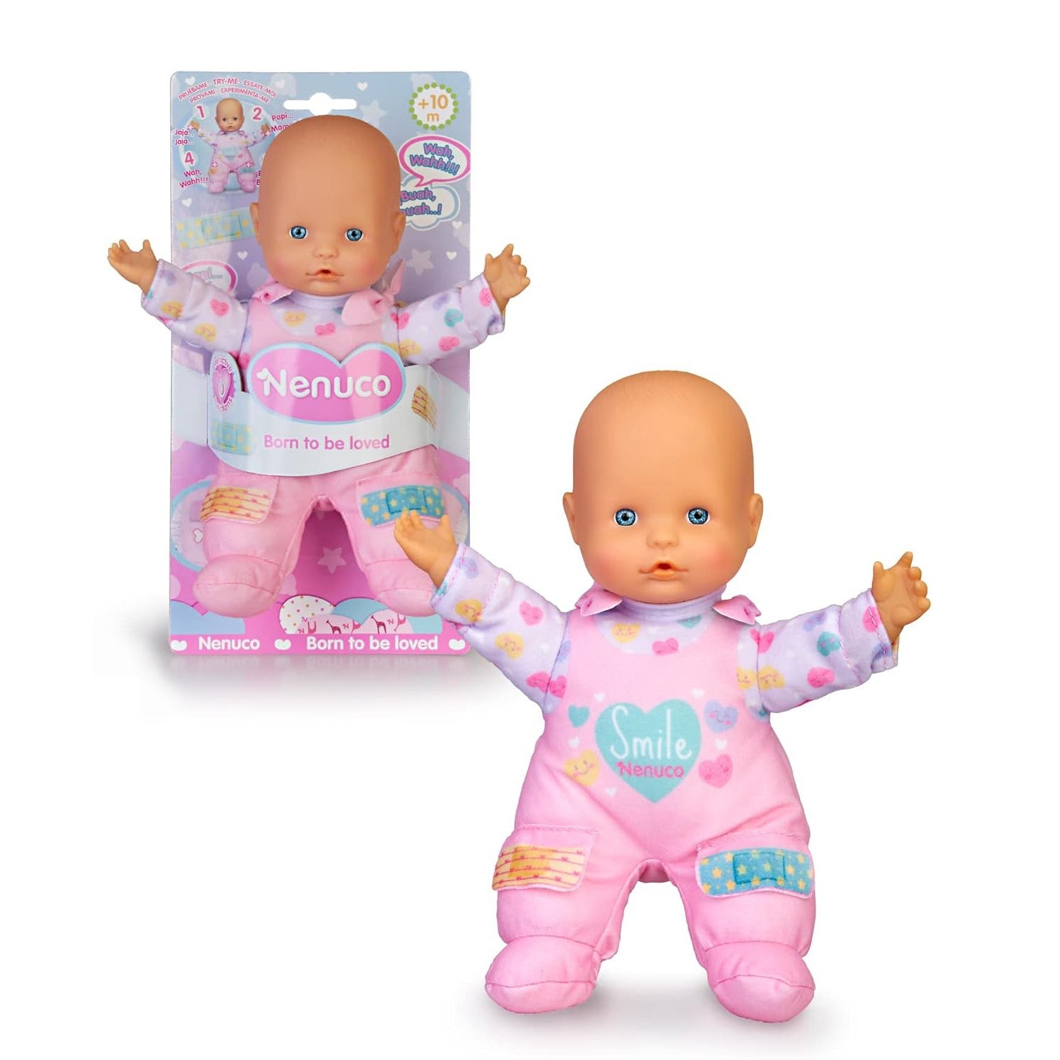 NENUCO Nenuco, Poupon 25 cm corps souple, Avec pansements, Fonctions sonores, Pour les enfants à partir de 10 mois, NFNB0