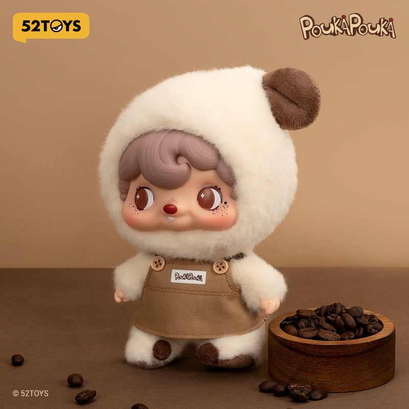 52TOYS POUKAPOUKA Série Coffee Time Peluche Visage en Vinyle Figurine de Collection Tendance Décor de Bureau Mignon Cadeau d'Anniversaire