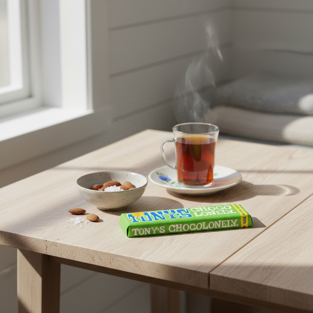 TONY'S CHOCOLONELY Chocolat noir aux amandes et sel de mer - 47 g