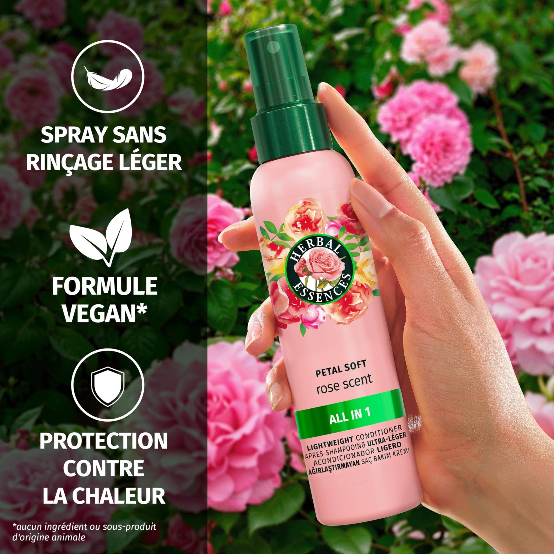 Herbal Essences Routine Douceur Parfum Rose avec Shampooing 250 ml, Après-Shampooing 200 ml, Masque 500 ml Et Spray Tout-en-Un Léger 145 ml