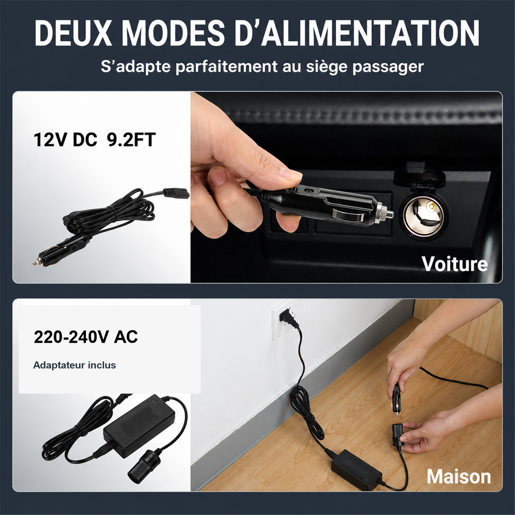 ICEROVER PN-06 Mini réfrigérateur portable 6 L AC/DC, réfrigérateur et chauffeur, pour voiture et maison, gris, réfrigérateur électrique compact avec sangle de transport