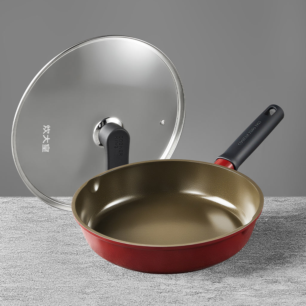 COOKER KING Poêle antiadhésive 28 cm, revêtement céramique au titane, sans PTFE ni PFOA, compatible induction