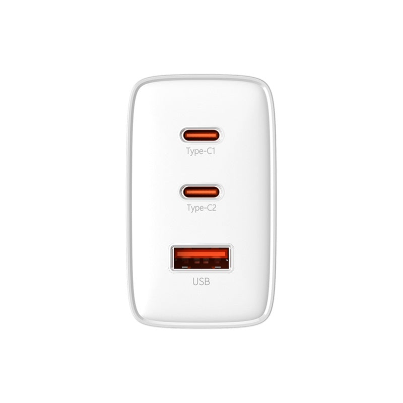 Baseus Small Cube Pro Gallium Nitride Chargeur rapide 2 C + U 65 W - Blanc lune