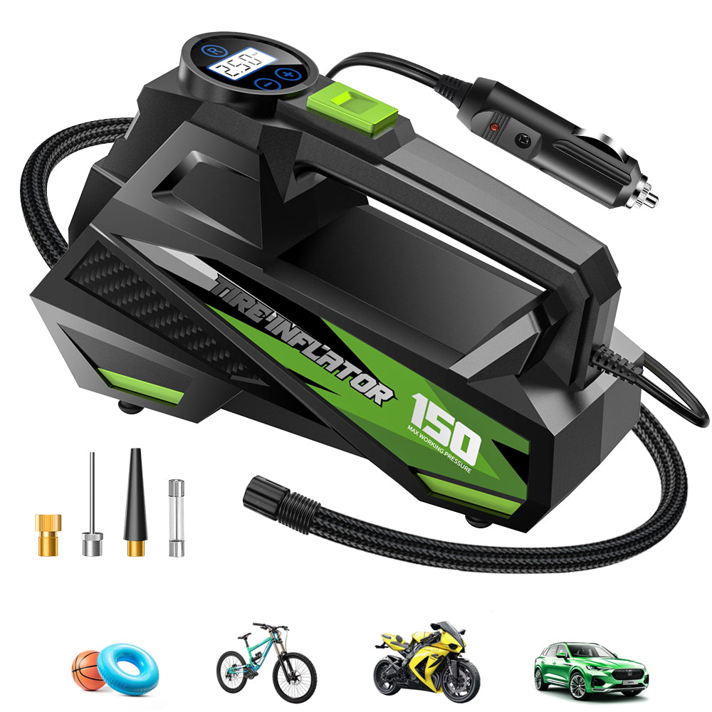 Carsun Mini pompe à air filaire pour voiture Compresseur multifonction avec cordon rallongé pour véhicules et vélos