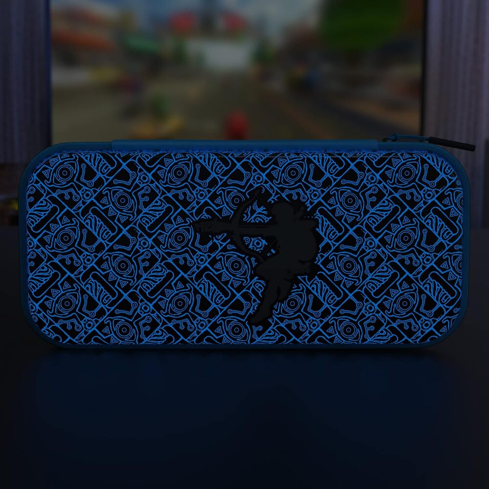 PDP Étui Rigide Travel Case Nintendo Switch, Switch Lite et Switch OLED - Rangement 14 Jeux - Licence Officielle The Legend of Zelda - Design Lumineux - Motif Glow Link