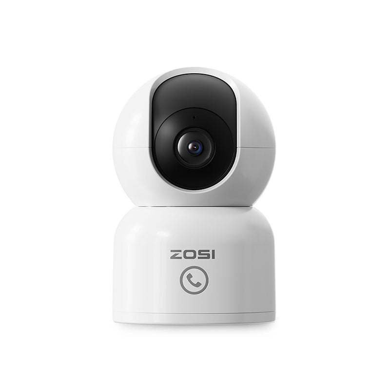ZOSI Caméra de sécurité intérieure Wi‑Fi 4 MP, caméra pour animaux/babyphone, suivi automatique des personnes et des animaux, surveillance 360° avec application, audio bidirectionnel