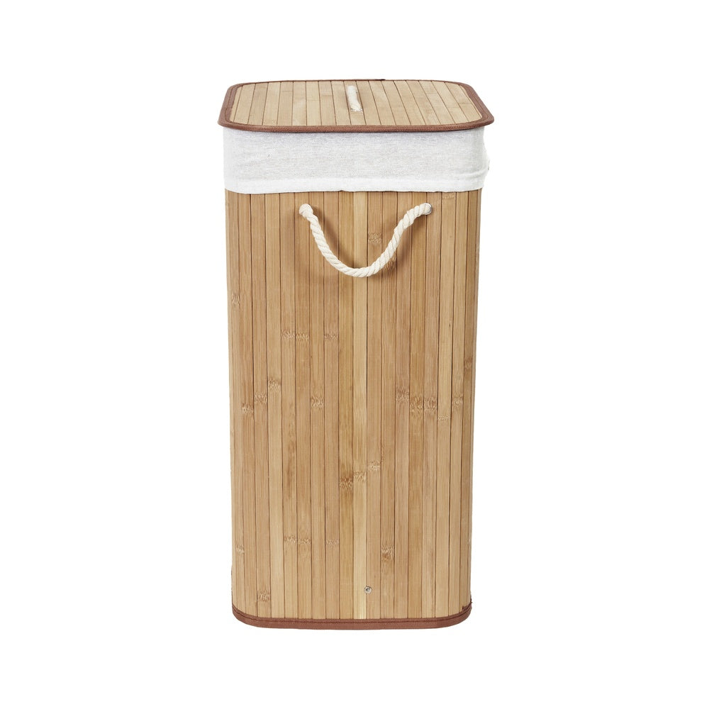 COMPACTOR Panier à Linge Pliable en Bambou avec Couvercle et Poignées