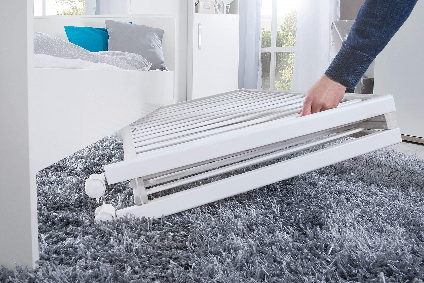 roba Lit bébé pliant en hêtre 60 x 120 cm avec roulettes avec freins (Blanc)roba Lit bébé pliant en hêtre 60 x 120 cm avec roulettes avec freins (Blanc)