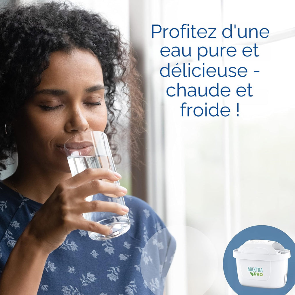 BRITA Flow, distributeur d'eau filtrée blanc et bleu pétrole avec cartouche Maxtra Pro 8.2L