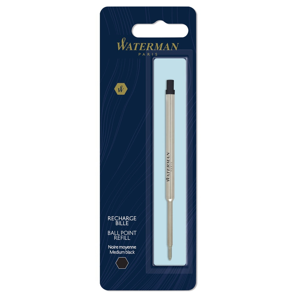 Waterman recharge d’encre pour stylo bille | pointe moyenne | encre noire | Blister 1 recharge