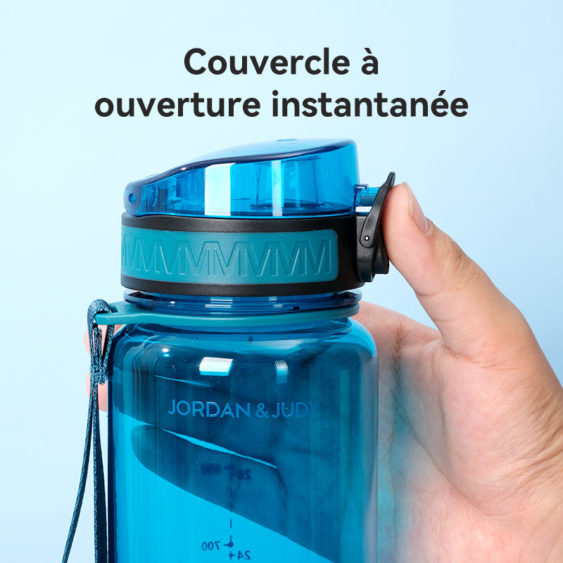 JORDAN & JUDY Gourde de sport en Tritan avec poignée 1000 ml - Rose uni