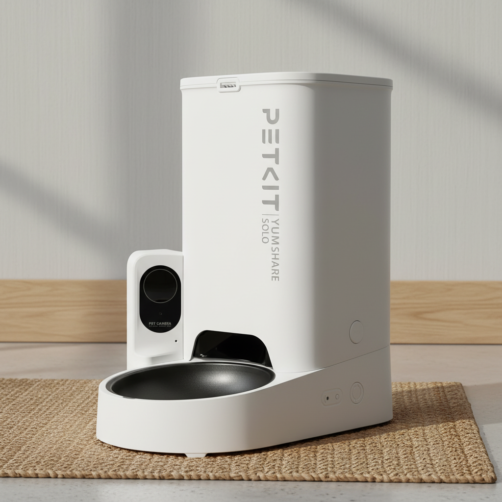PETKIT Distributeur automatique pour chat avec caméra 1080P HD Fonction IA YumShare Solo