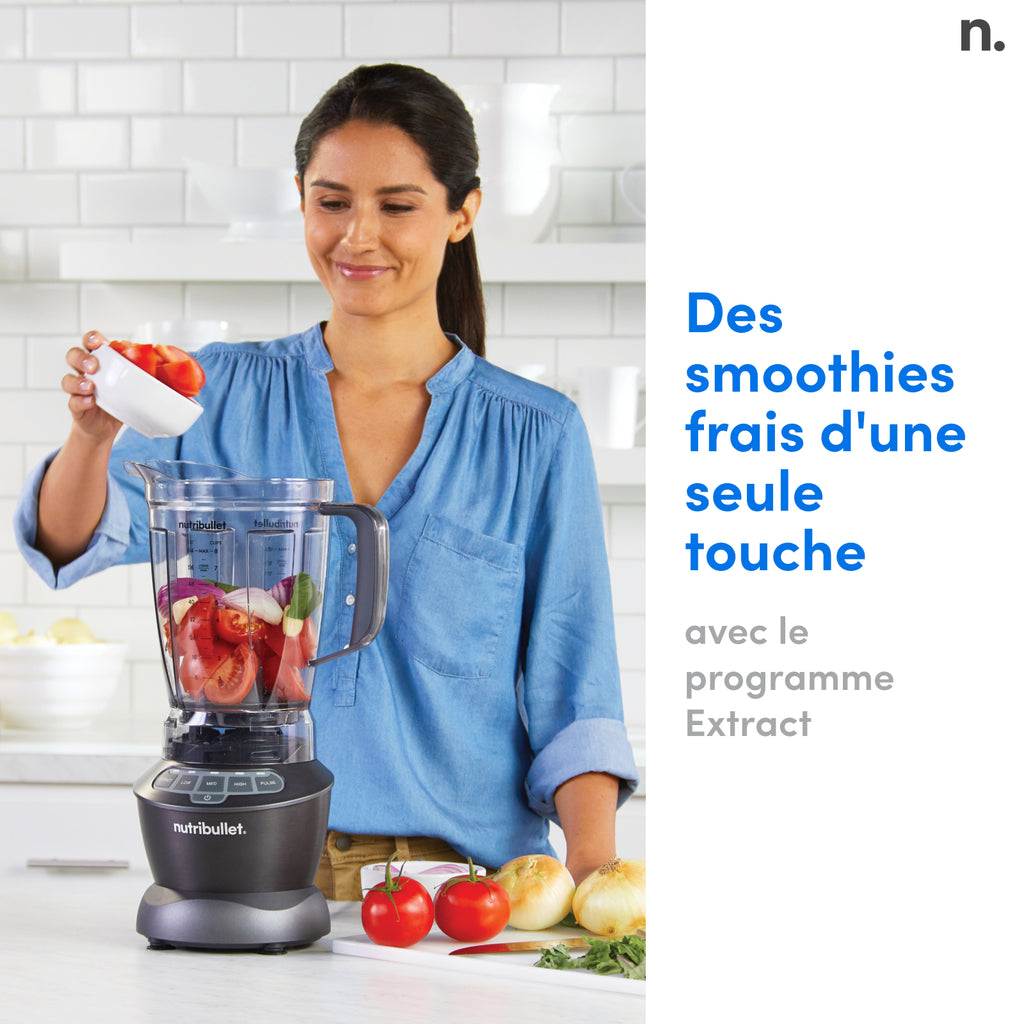 nutribullet Mixeur combiné, Mixeur multifonction 1,89 L, NBF500DG, Noir