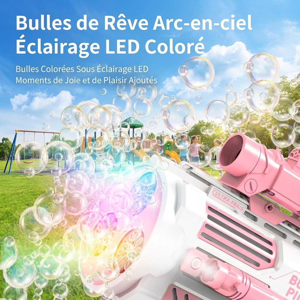 Tokky Bubble Makers - Lanceur de fusée magique - pistolet à bulles - bleu, grand