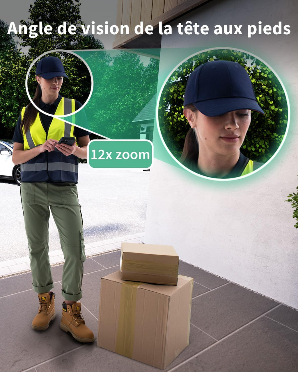 Arlo AVD3001-100EUS Sonnette de Surveillance Vidéo sans fil Extérieure WiFi Essential HD, Autonomie de 6 Mois, Capteur de Mouvement, Vision Nocturne, Audio Bidirectionnel Blanc